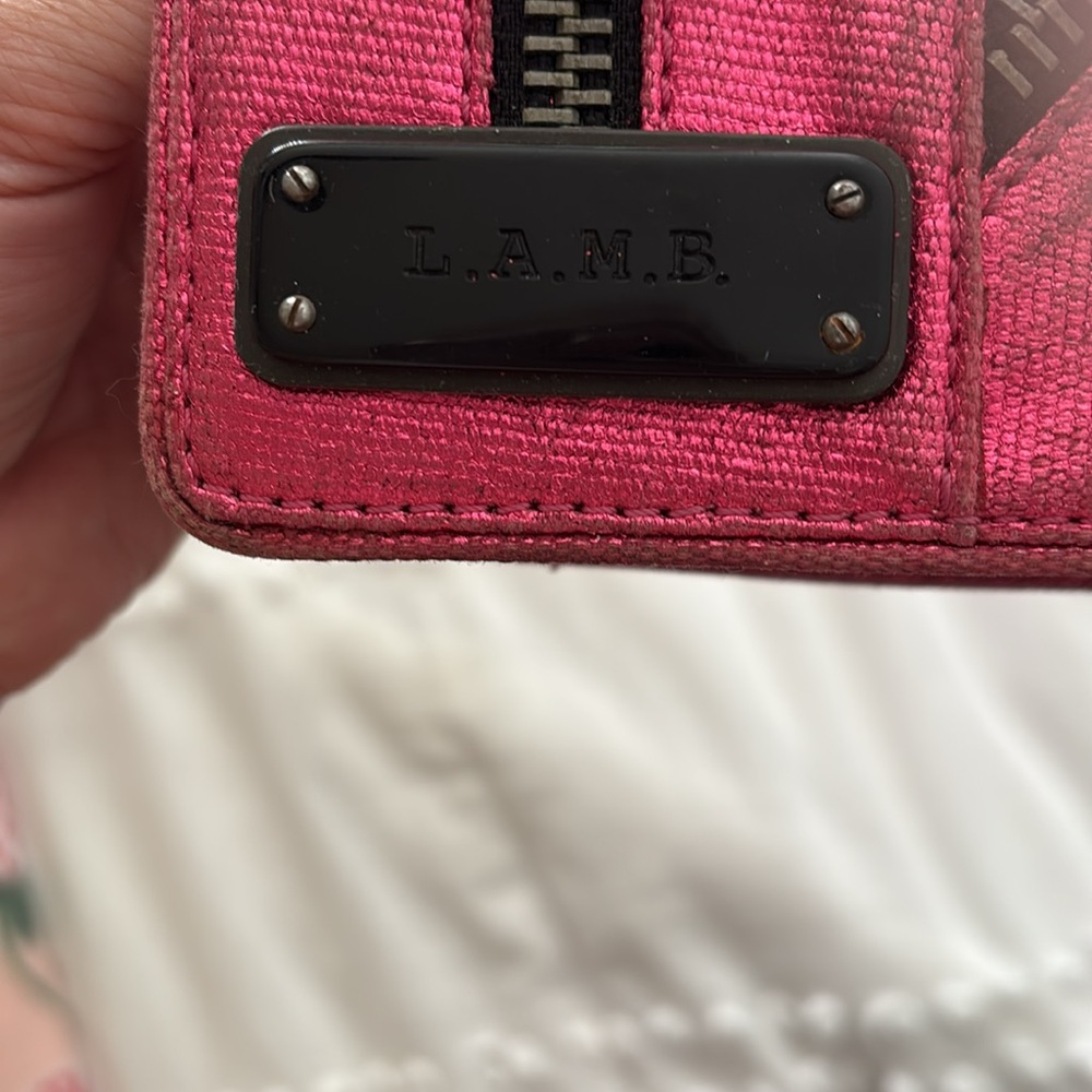 L.A.M.B. Vibrant Pink Wallet with Black Accents - Picture 2 of 3